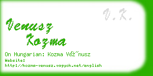 venusz kozma business card